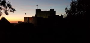 Dover castle at night